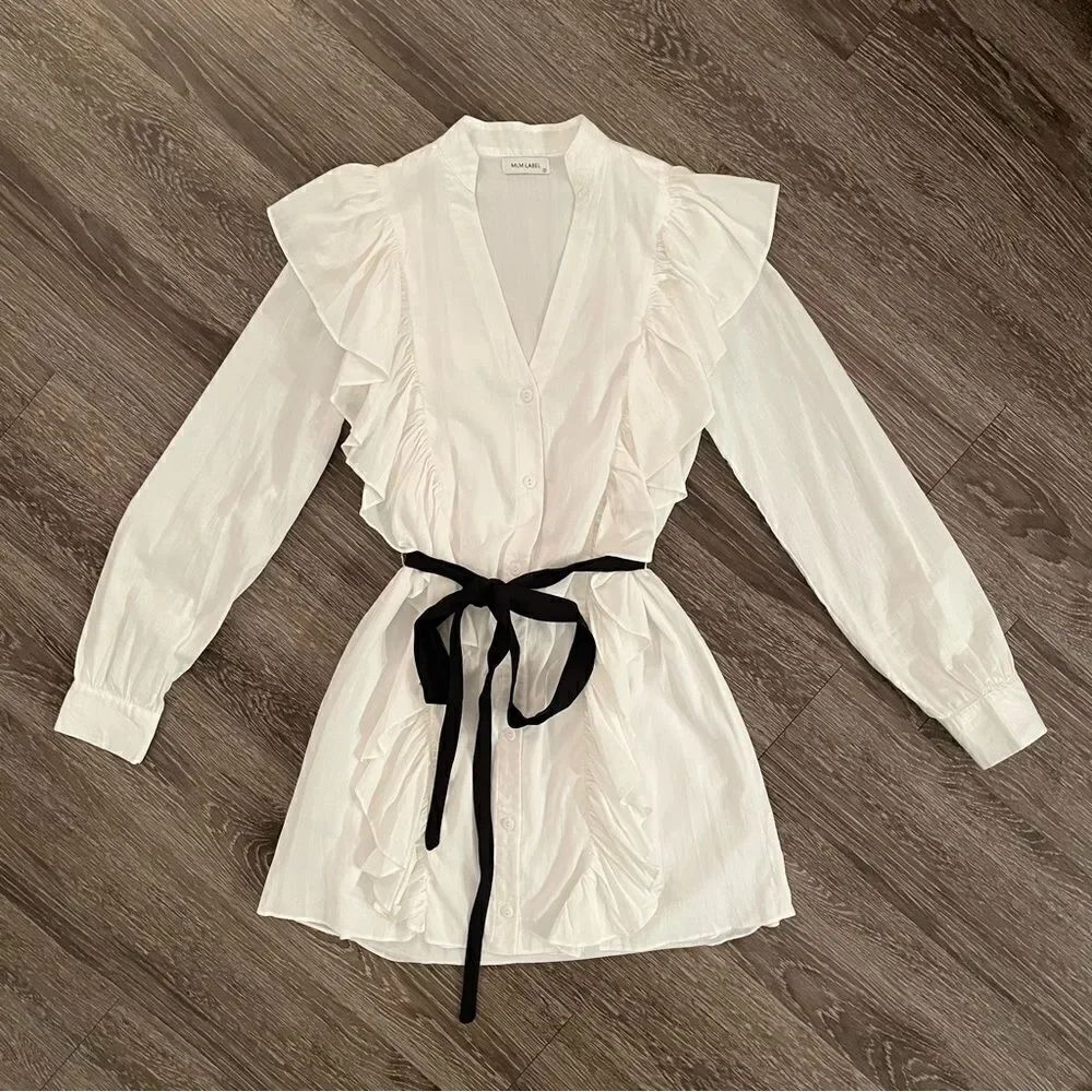 Mlm Label Miller Ruffle Shirtdress
